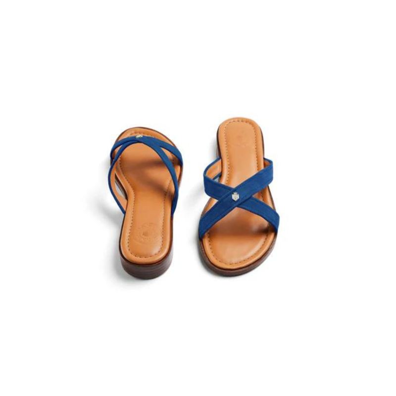 Fairfax and Favor Holkham Sandal - Porto Blue Suede-2