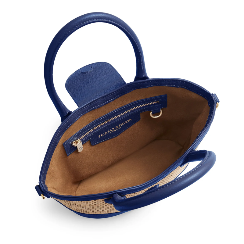 Fairfax and Favor Mini Basket Bag - Porto Blue -1