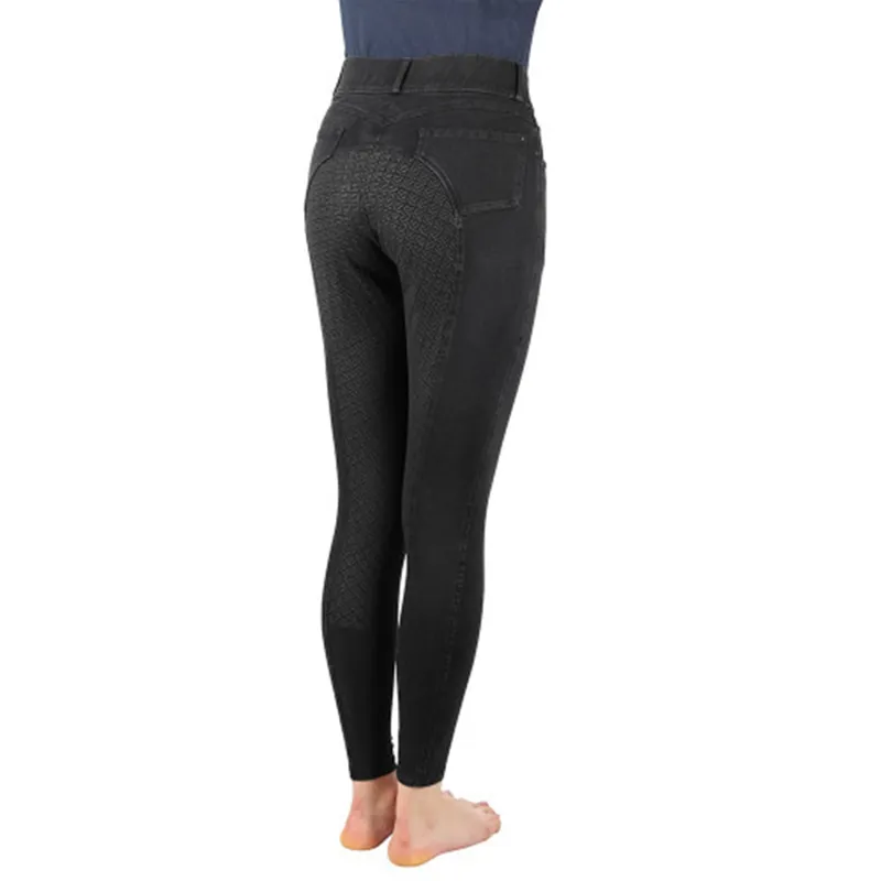 Hy Equestrian Elevate Mizs Denim Breeches - Black-1