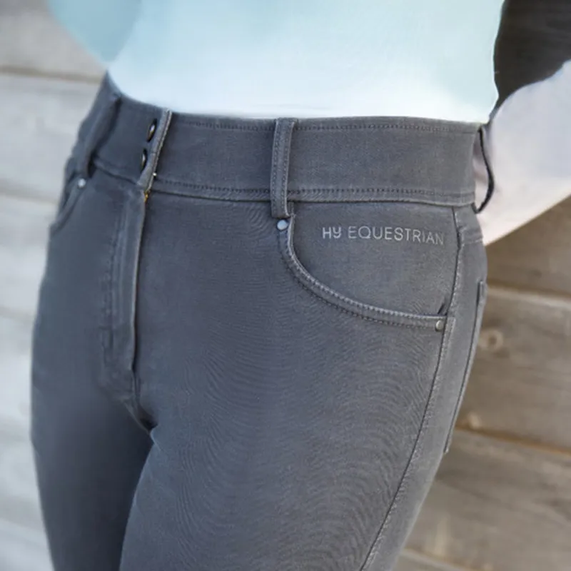 Hy Equestrian Elevate Mizs Denim Breeches - Black-2