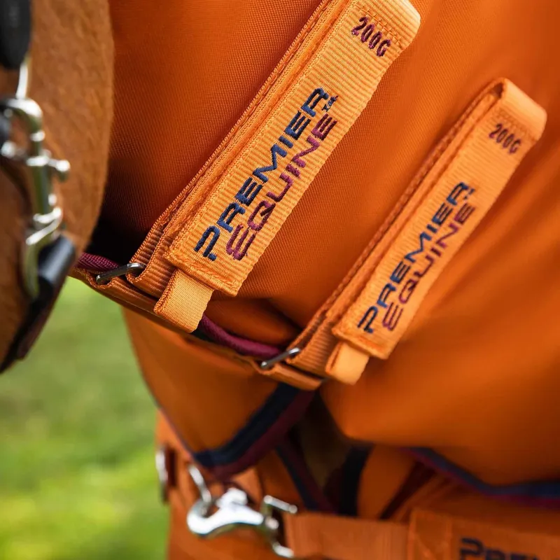 Premier Equine Buster Storm 200g Combo Turnout Rug with Classic Neck - Burnt Orange-4