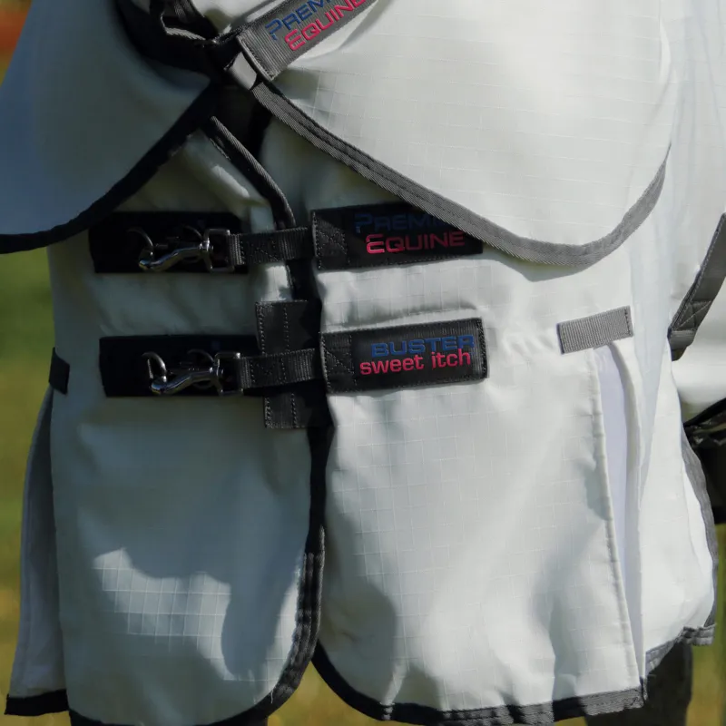 Premier Equine Sweet Itch Buster Fly Rug - White-2