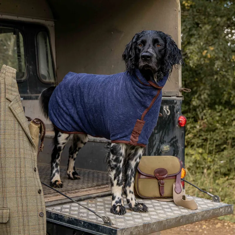 Ruff and Tumble Country Dog Drying Coat - French Navy-3