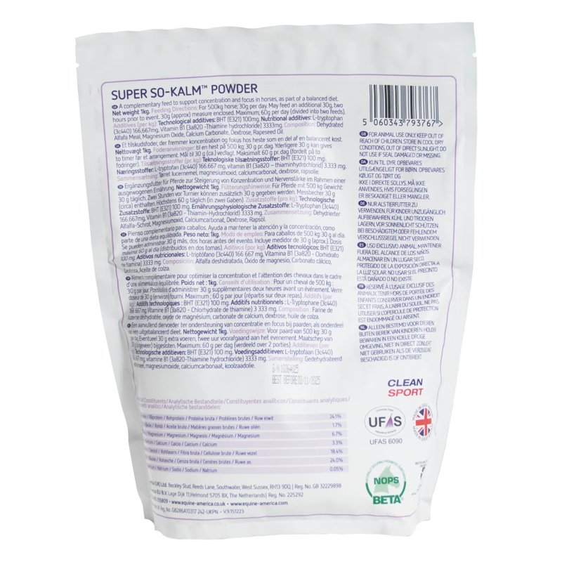 Equine America Super So Kalm Powder - 1kg-1