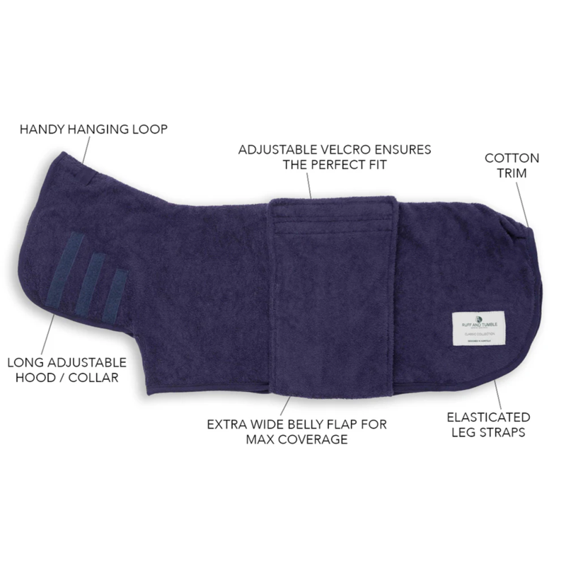 Ruff and Tumble Classic Dog Drying Coat - Blackberry-4