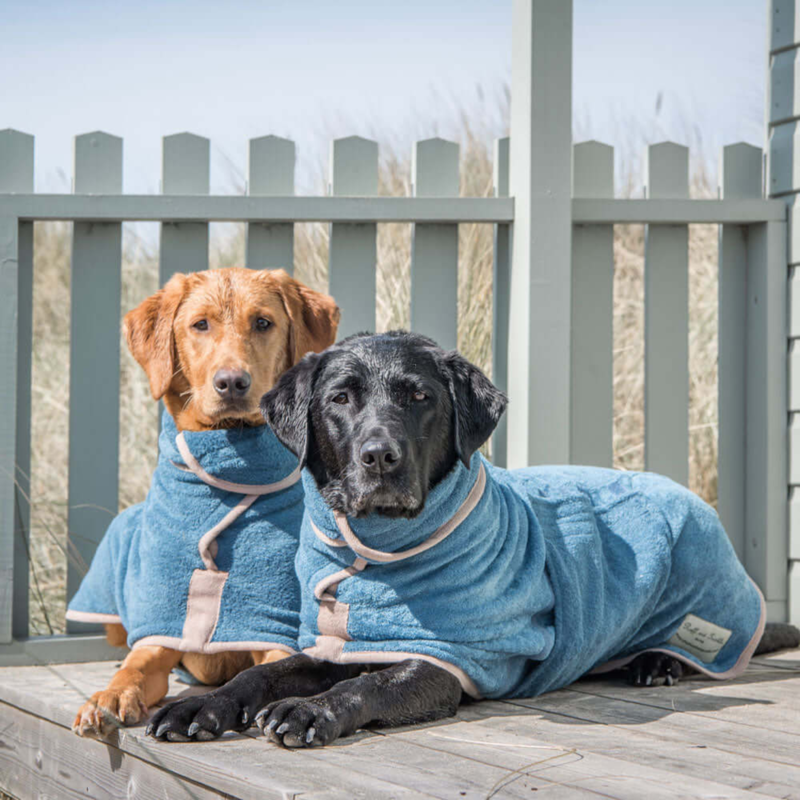 Ruff and Tumble Classic Dog Drying Coat - Sandringham Blue-2