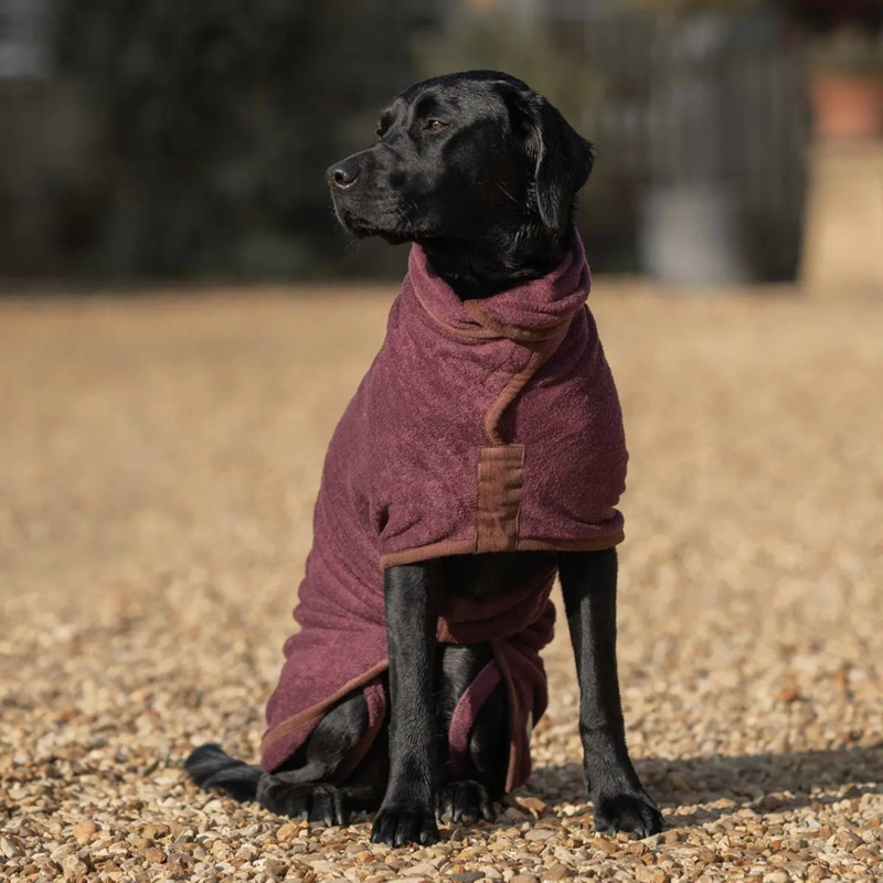 Ruff and Tumble Country Dog Drying Coat - Burgundy-3