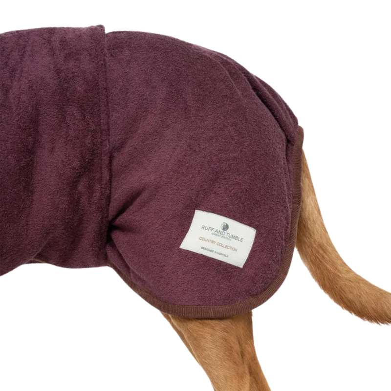 Ruff and Tumble Country Dog Drying Coat - Burgundy-1