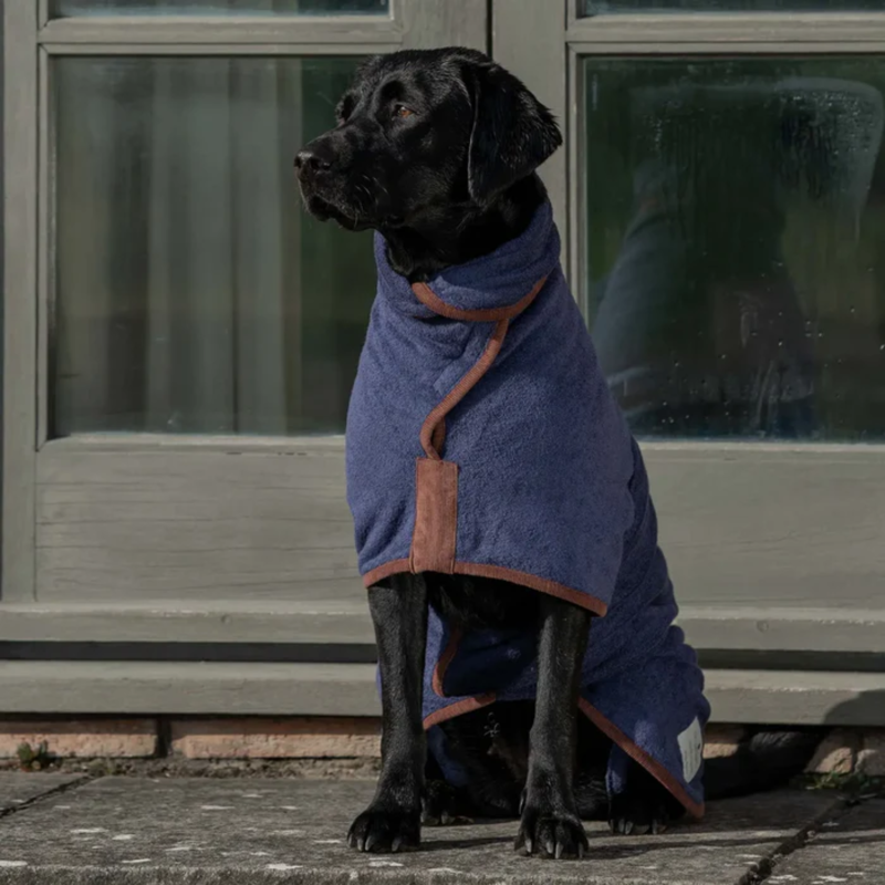 Ruff and Tumble Country Dog Drying Coat - French Navy-5