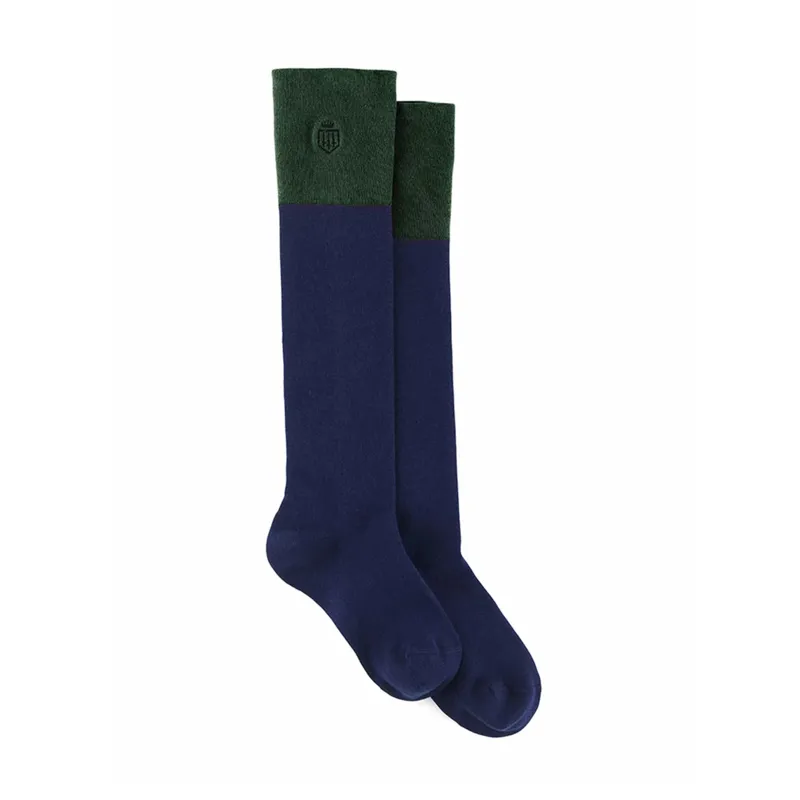 Fairfax and Favor Ladies Signature Knee High Socks - Navy/Green