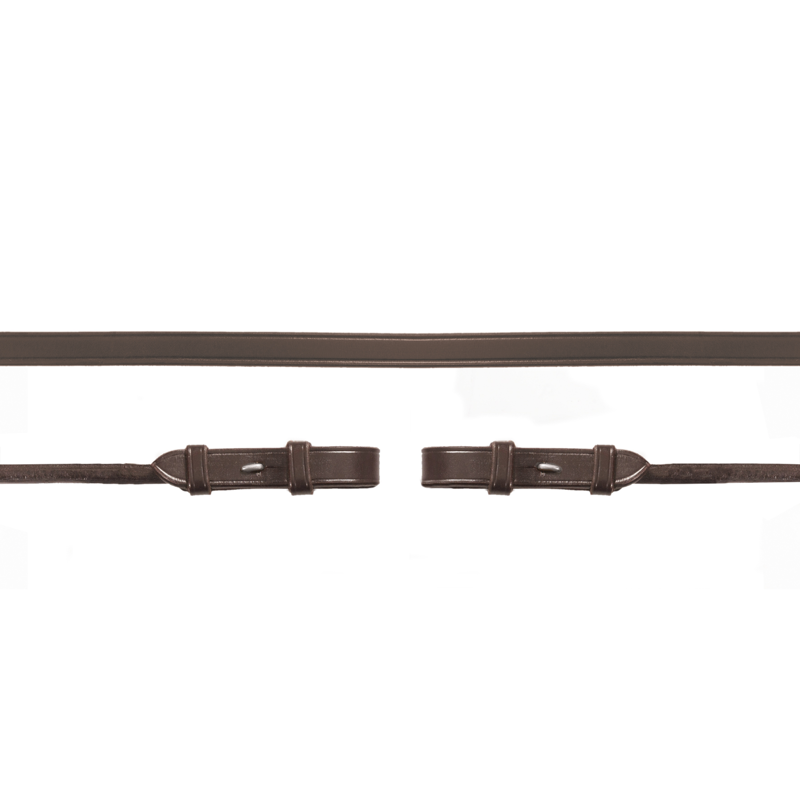 Schockemohle Double Bridle Rein - Dark Brown and Silver Full-1