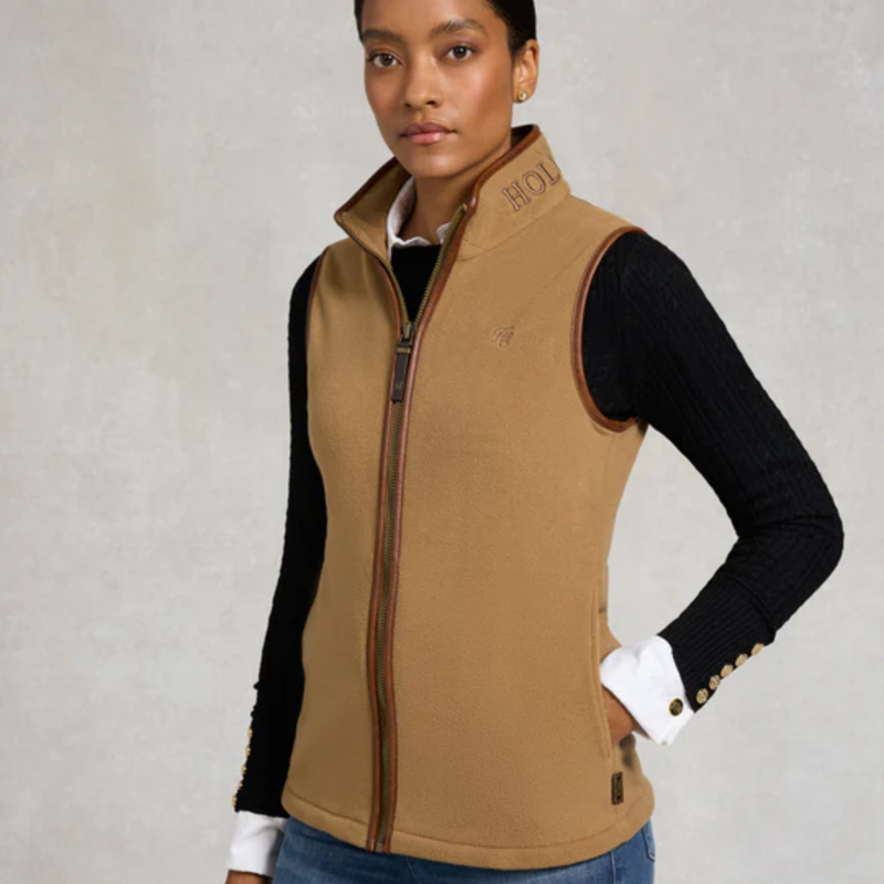 Holland Cooper Country Fleece Gilet - Coffee-7