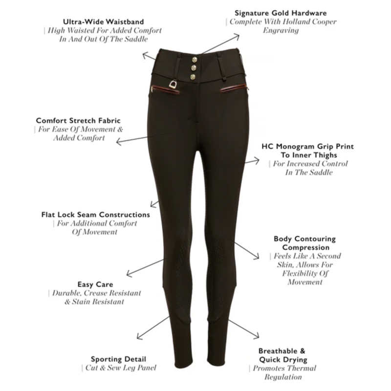 Holland Cooper Thermal Heritage Breeches - Dark Olive-5