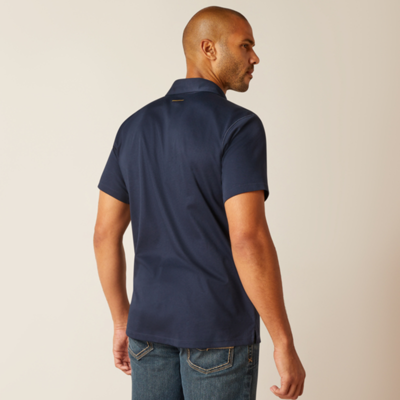 Ariat Mens Short Sleeve Foreman Polo - Navy-2