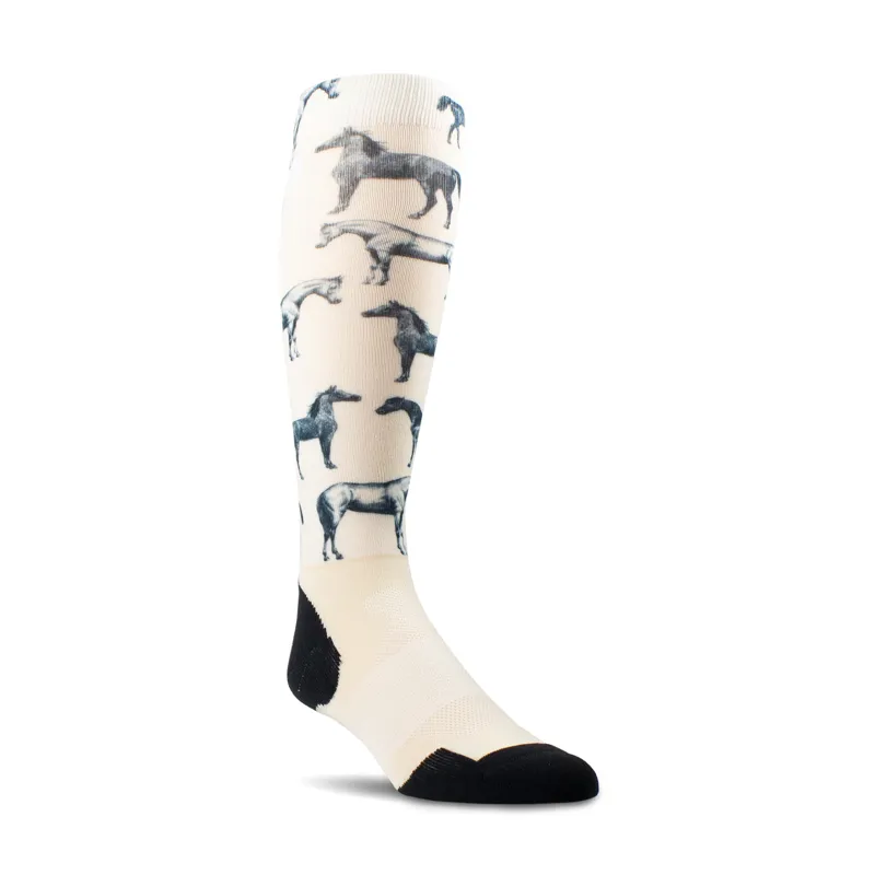 AriatTEK Slim Printed Socks - Summer Sand Horse
