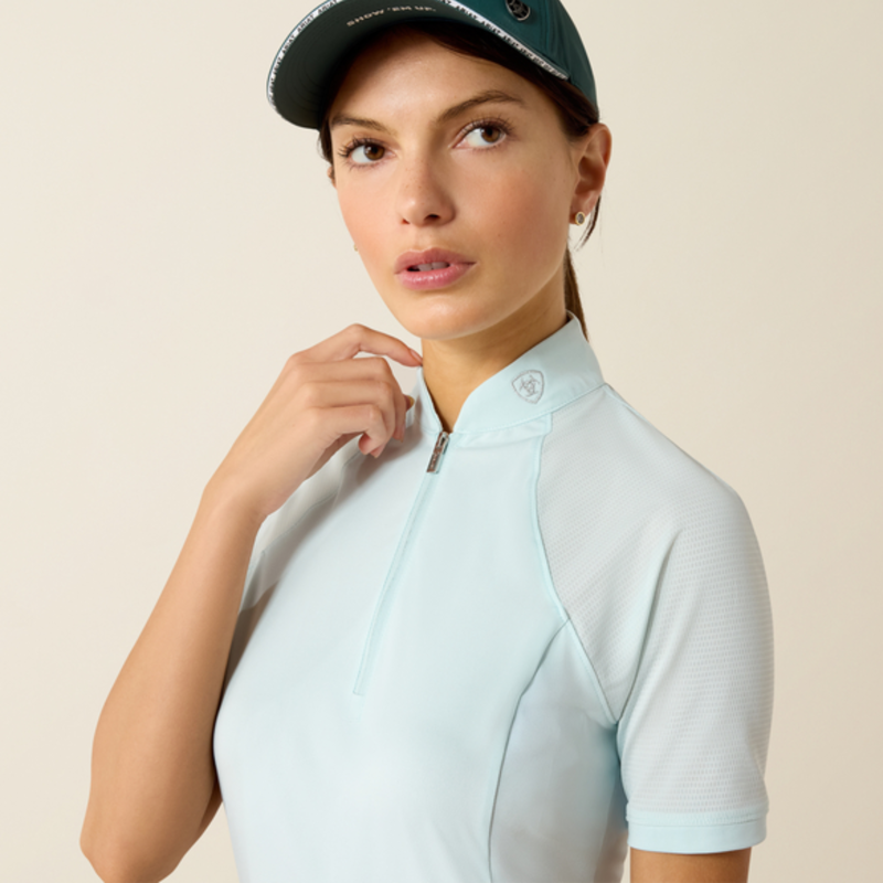 Ariat Ladies Soquel 1/4 Zip Baselayer - Starlight Blue-1