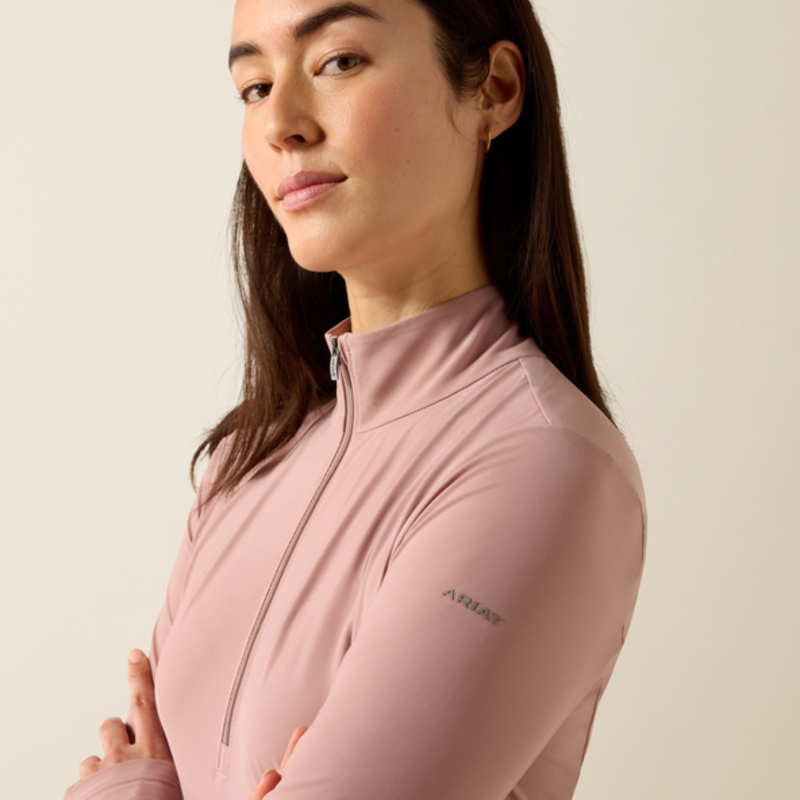 Ariat Ladies Solveil 1/2 Zip Baselayer - Antler-2