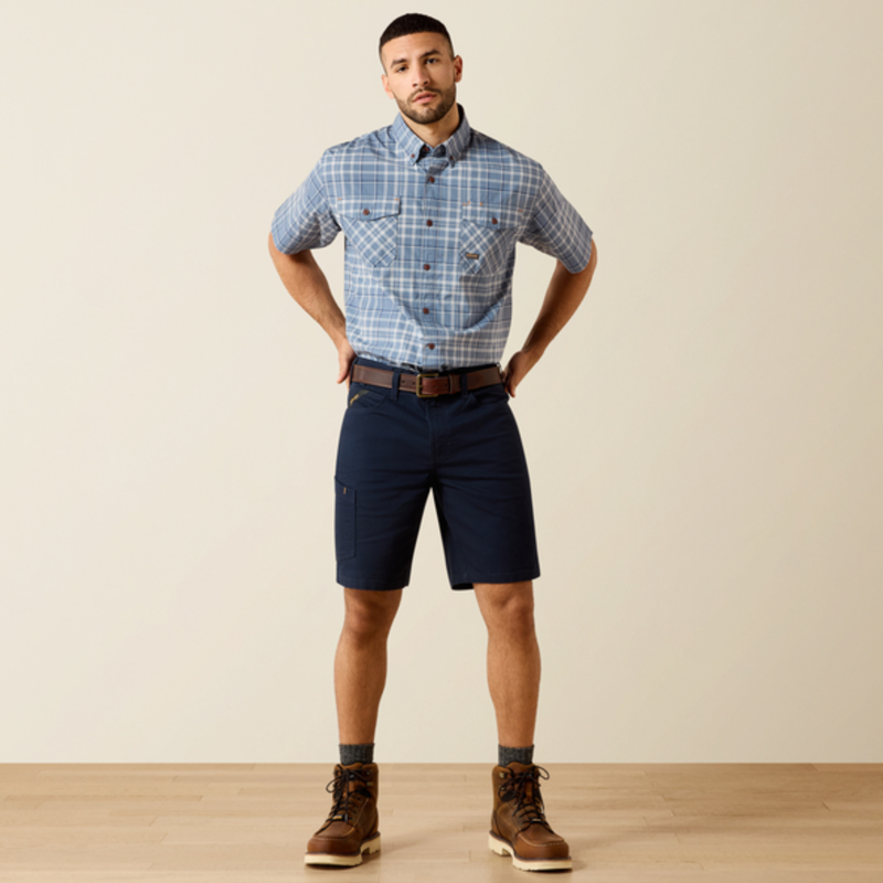 Ariat Mens Rebar Made Tough Durastretch Work Shirt - Dark Denim-3