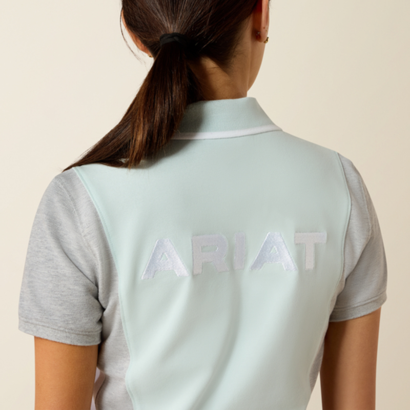 Ariat Ladies Taryn Polo Shirt - Starlight/Heather Grey-2