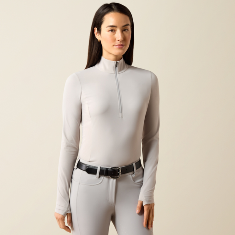 Ariat Ladies Solveil 1/2 Zip Baselayer - Show Grey