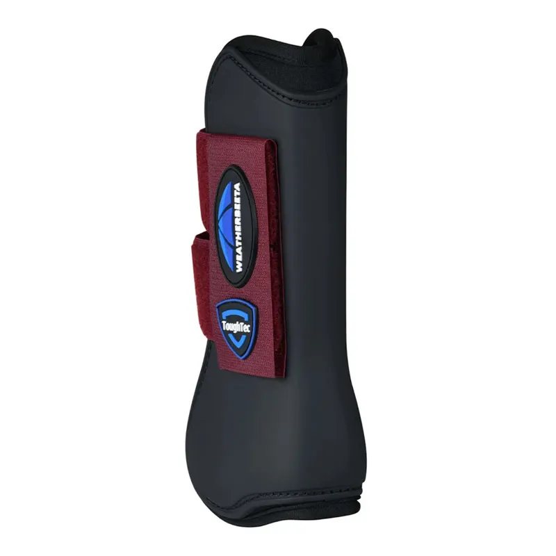 Weatherbeeta Tough-Tec Prime Open Front Boots - Black/Maroon-1