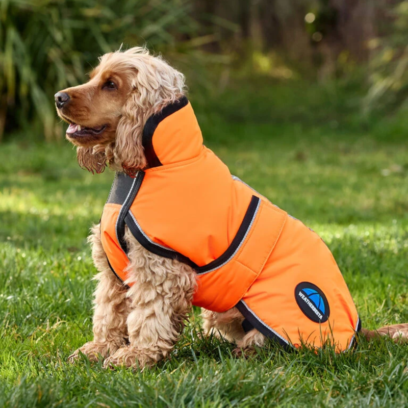 WeatherBeeta ComFiTec Reflective 300D Deluxe Showerproof Dog Coat - Orange-1