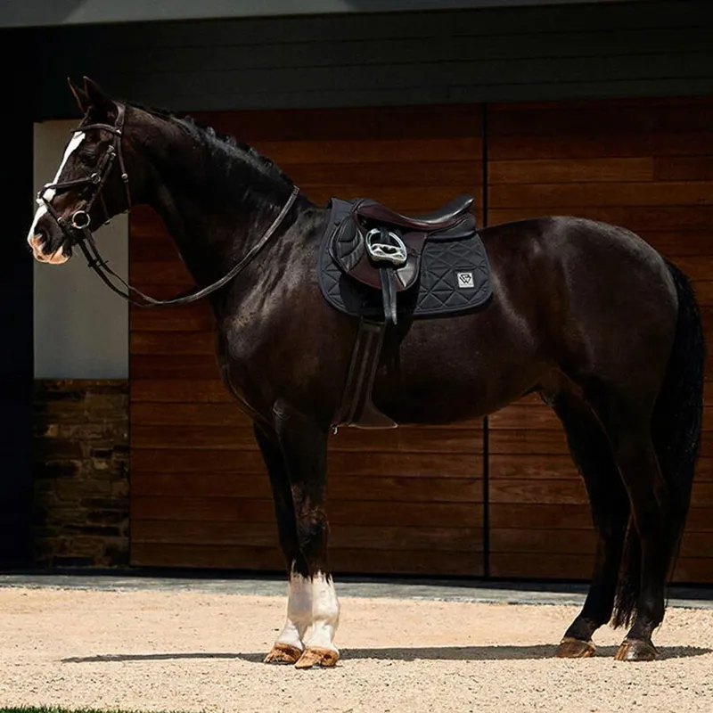 Weatherbeeta Satin Luxe Air-Tec Euro Jump Shaped Saddle Pad - Black-3