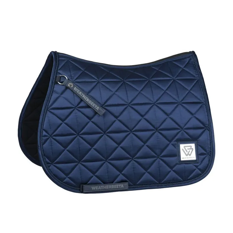 Weatherbeeta Satin Luxe Air-Tec Euro Jump Shaped Saddle Pad - Navy