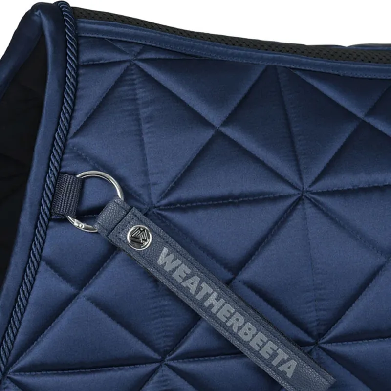 Weatherbeeta Satin Luxe Air-Tec Euro Jump Shaped Saddle Pad - Navy-1
