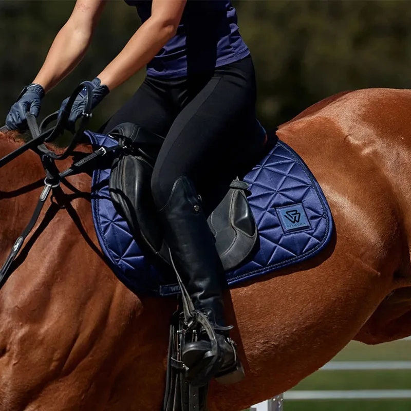 Weatherbeeta Satin Luxe Air-Tec Euro Jump Shaped Saddle Pad - Navy-3