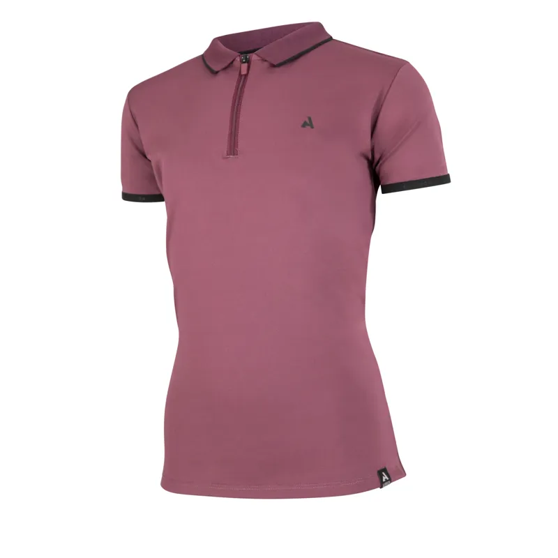 Aubrion Young Rider React Tech Polo - Mauve-1