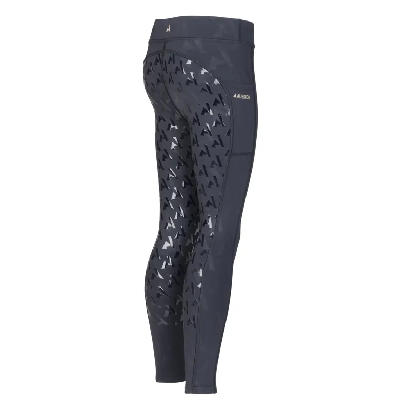 Aubrion Young Rider React Winter Riding Tights - Shadow-1