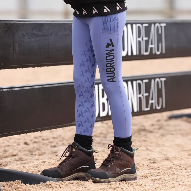 Aubrion Young Rider React Non-Stop Riding Tights - Sky-4