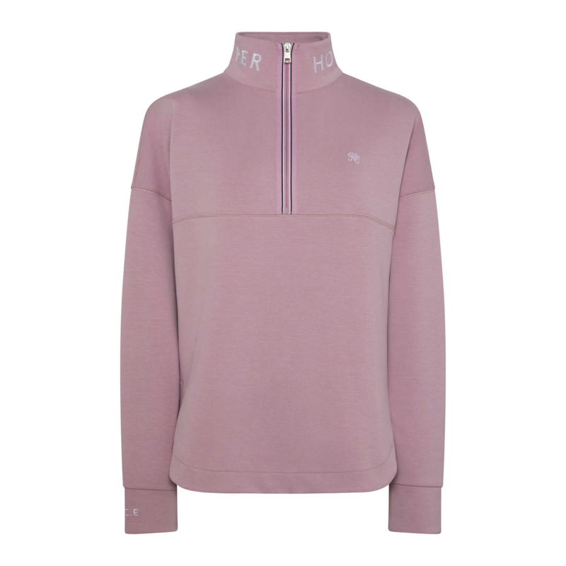 Holland Cooper Ladies Windsor Quarter Zip Sweat - Dawn Pink