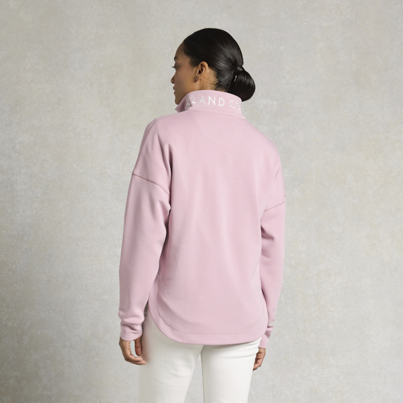 Holland Cooper Ladies Windsor Quarter Zip Sweat - Dawn Pink-6