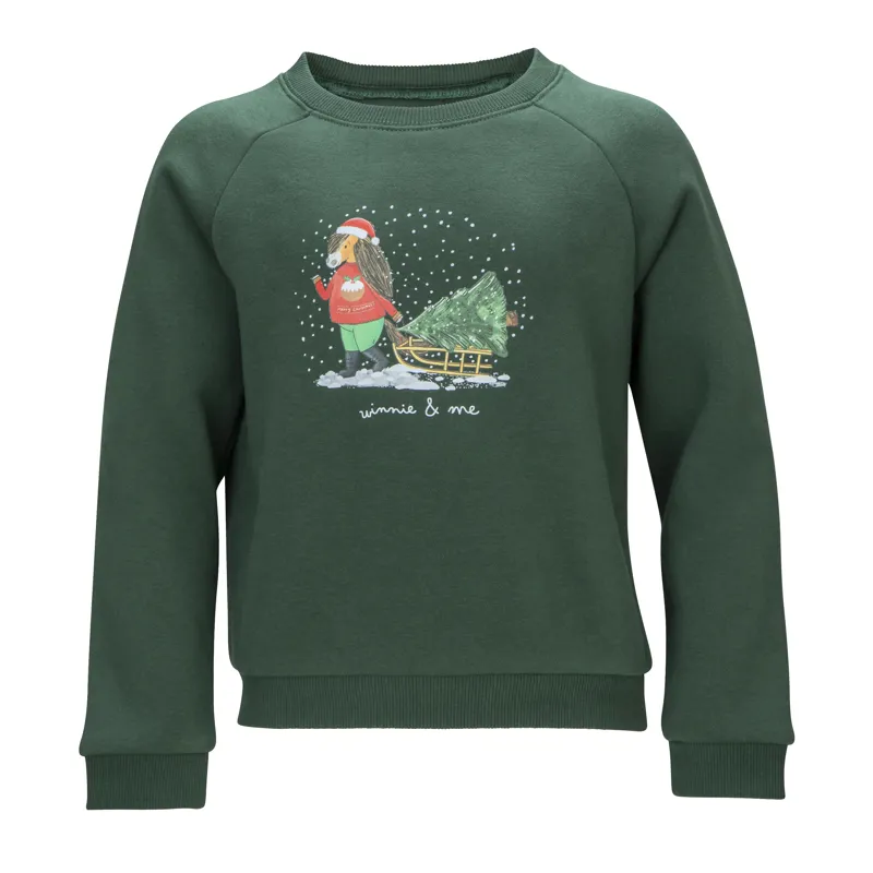Winnie and Me Childs Festive Sweatshirt - Green