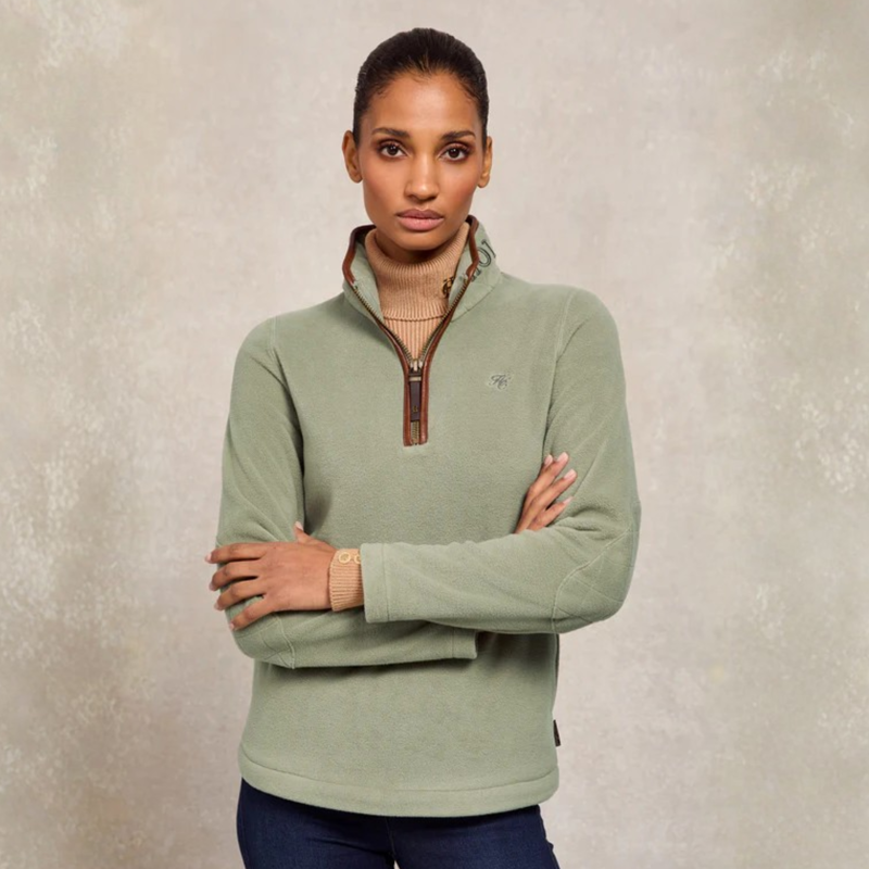 Holland Cooper Country Fleece Quarter Zip - Sage-7
