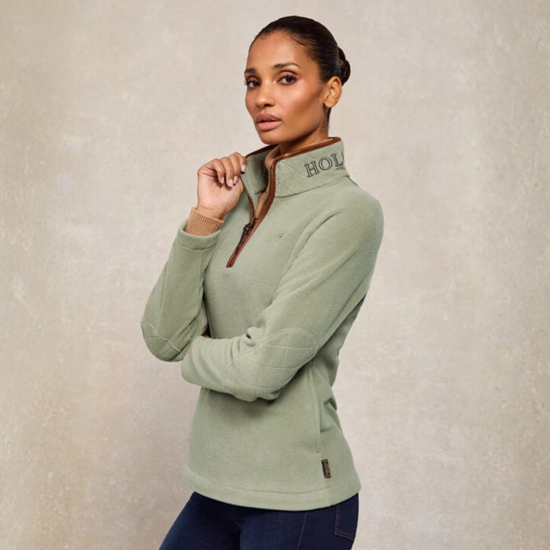 Holland Cooper Country Fleece Quarter Zip - Sage-5