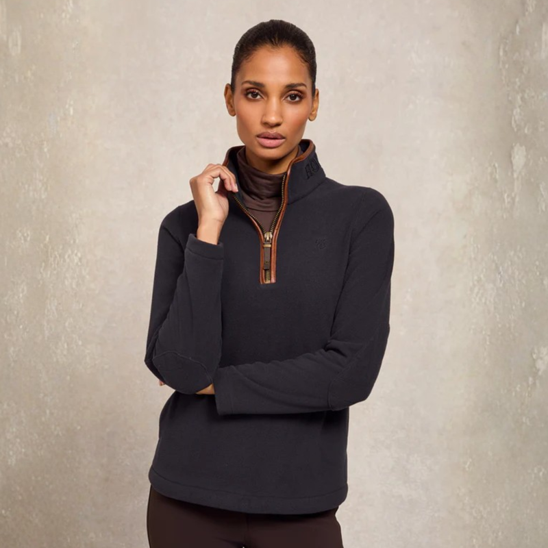 Holland Cooper Country Fleece Quarter Zip - Ink Navy-5