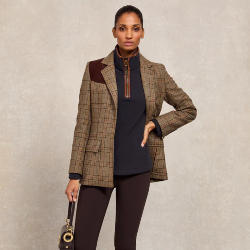 Holland Cooper Country Fleece Quarter Zip - Ink Navy-8