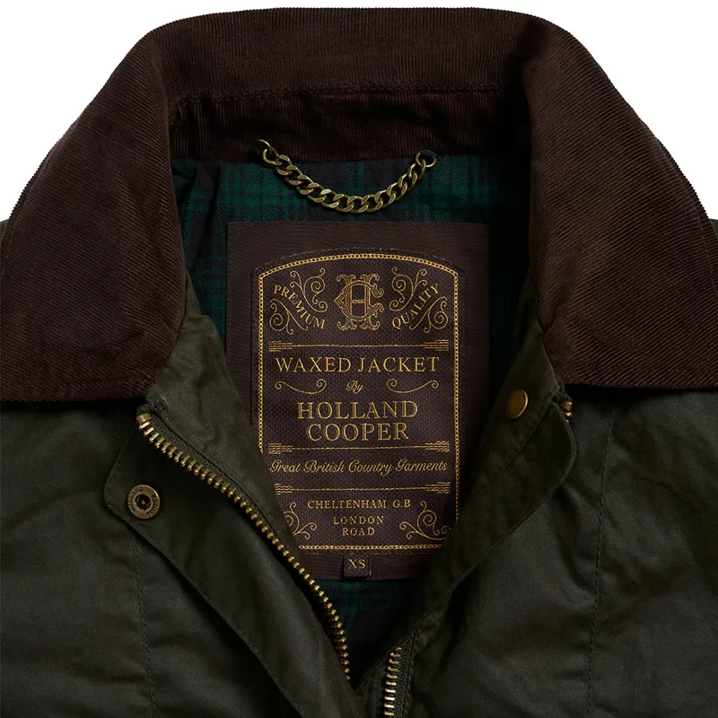 Holland Cooper Ladies Classic Waxed Jacket - Dark Olive-7