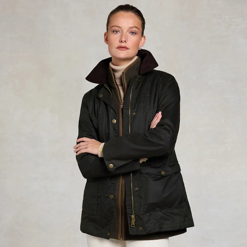 Holland Cooper Ladies Classic Waxed Jacket - Dark Olive-2