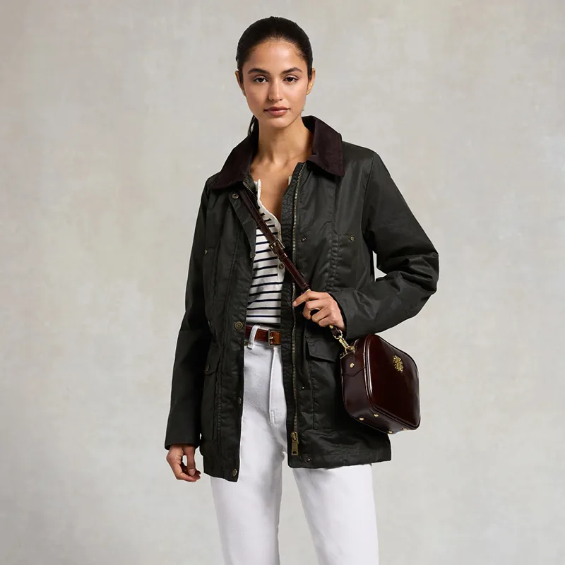 Holland Cooper Ladies Classic Waxed Jacket - Dark Olive-3