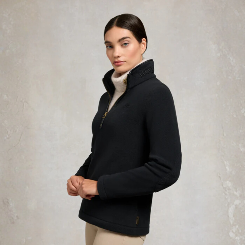 Holland Cooper Country Fleece Quarter Zip - Black-8
