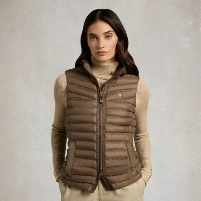 Holland Cooper Ladies Lightweight Puffer Gilet - Chestnut-4