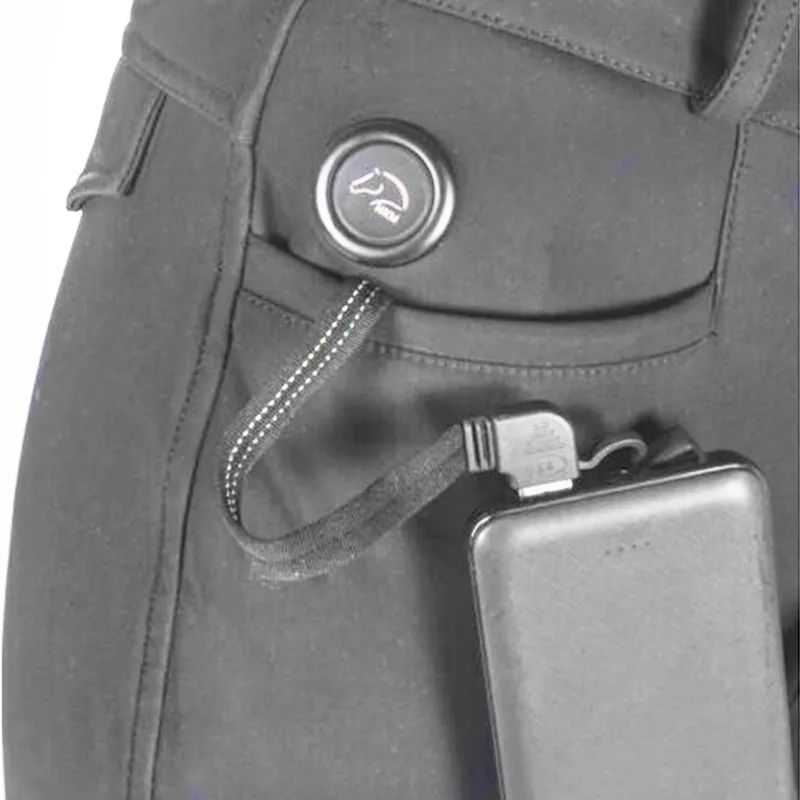 HKM Ladies Heating Keep Warm Riding Breeches - Grey-3