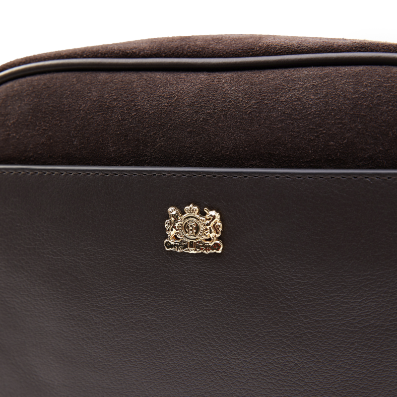 Holland Cooper Soho Camera Bag - Chocolate Suede-4