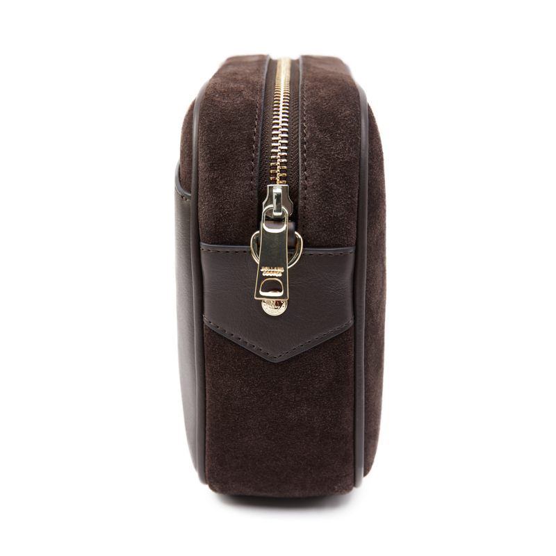 Holland Cooper Soho Camera Bag - Chocolate Suede-5