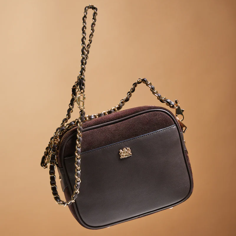 Holland Cooper Soho Camera Bag - Chocolate Suede-6