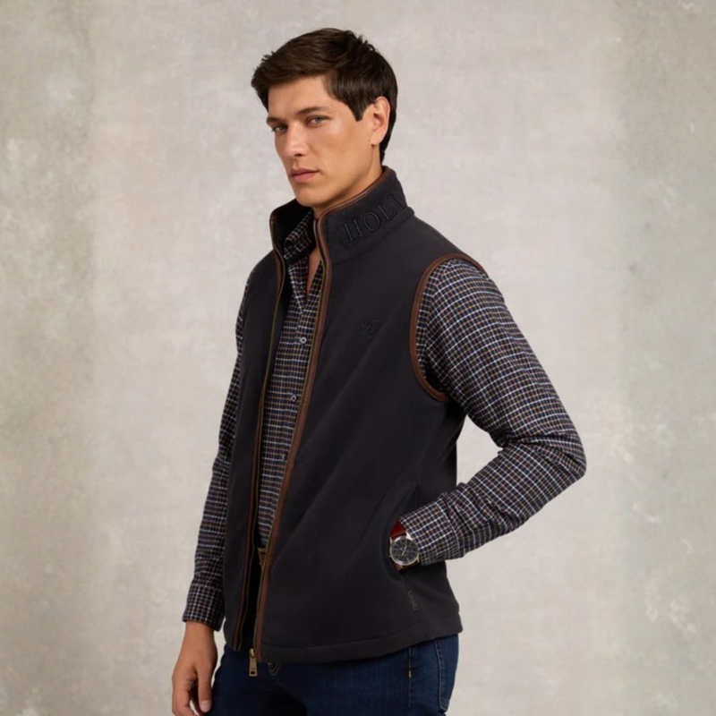 Holland Cooper Mens Country Fleece Gilet - Ink Navy-5